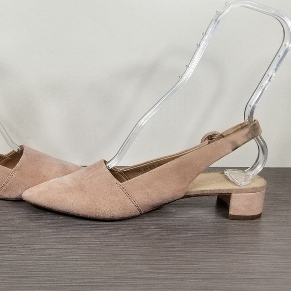 Franco Sarto Vellez Slingback Pumps, Light Peach Suede, Womens Various Sizes - Picture 6 of 14
